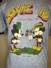 Load image into Gallery viewer, Vintage Mickey and Minnie “Love Is” Ringer Tee