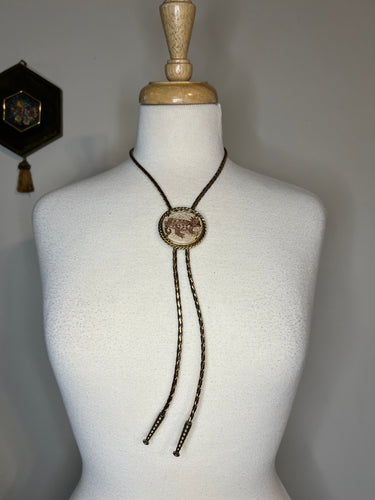 Vintage Gold Braided Bolo
