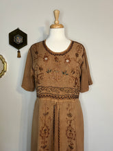 Load image into Gallery viewer, Vintage Rayon Embroidered Dress