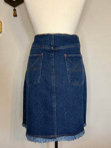 Vintage Raw Hem Denim Skirt