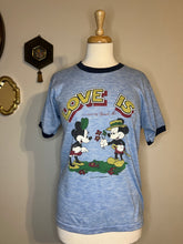 Load image into Gallery viewer, Vintage Mickey and Minnie “Love Is” Ringer Tee