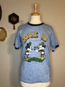 Vintage Mickey and Minnie “Love Is” Ringer Tee