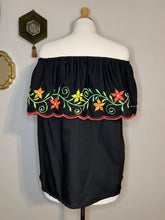 Load image into Gallery viewer, Vintage Embroidered Off the Shoulder Top