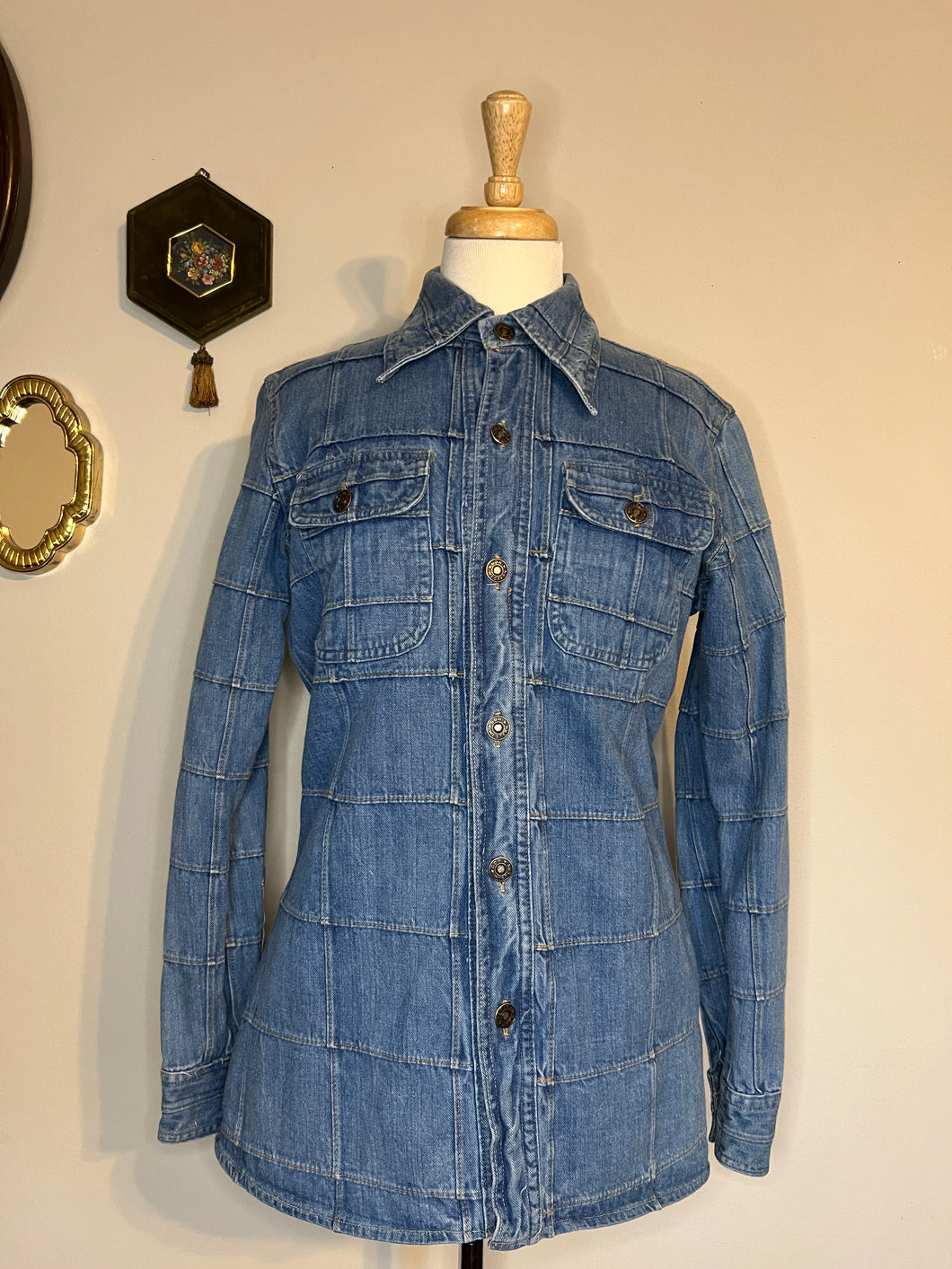 Vintage 70s Streets of Laredo Patchwork Denim Shirt