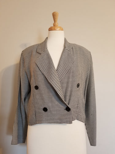 Houndstooth Crop Blazer