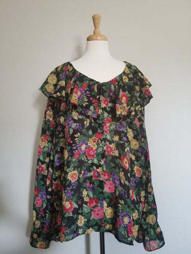 Flower Power Ruffle Blouse