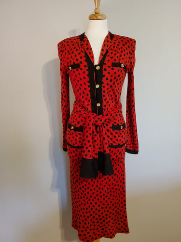 Ella Red Printed Suit