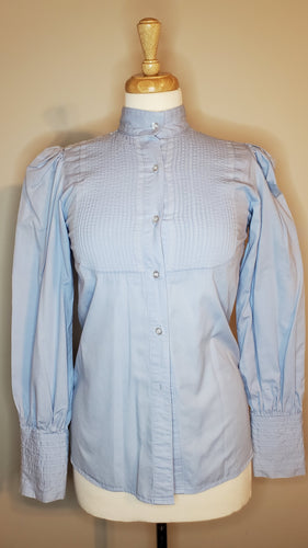 Baby Blue Pleated Frontier Blouse