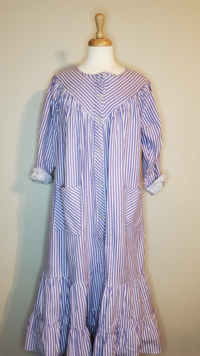 Striped Lavender Fleece Ruffle Dress